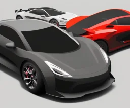 Car Supercar Vector 3d rendering Vector collage