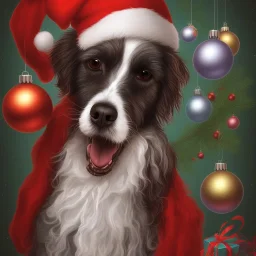 tim burton style dog portrait Christmas