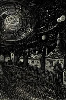 palestine gaza drawing by starry night van gogh style in charcoal