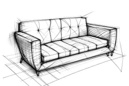 “sofa” Concept Diamond Sketch with white background