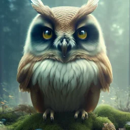 intricate details, realistic, octane, unreal engine, portrait, natural lighting,volumetric lighting, shiny,extreme detail, Photorealism, High detail, Hyper realistic Owl in forest, macro lens blur,abstract paint, sharp,eos5d mark 4, ef 85mm 5.6, focus, trending by artstation