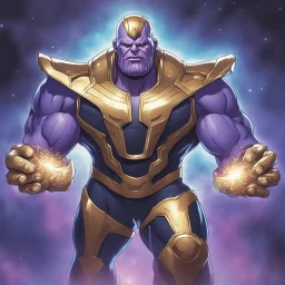 A god-like thanos with infinite power who owns the galaxies