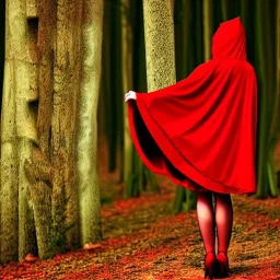 sensuality with gorgeous red riding hood