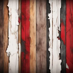 Hyper Realistic red, brown, black, golden & white grungy multicolored broken wooden planks & broken wooden floor with rustic marble texture & vignette effect