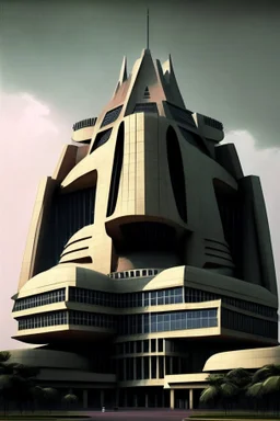 Futuristic Architectural style for building of India's Intelligence Bureau , make it visibly military and intelligence style at the same time similar to Indian Architecture, use darker colors