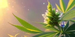 crystal marijuana leaf in a galactic ambiance beautiful fairy, transparent, delicate colors, in the foreground, full of details, smooth，soft light atmosphere, light effect，vaporwave colorful, concept art, smooth, extremely sharp detail, finely tuned detail, ultra high definition, 8 k, unreal engine 5, ultra sharp focus