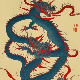 Ukiyo-e style dragon