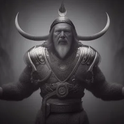 A viking with muscles and blaids, hr giger, scary, steam punk, realistic, made in octane, cinematic, ultra-realistic, extremely detailed octane rendering, 8K, VRAY Super Real ar 2:3, dof photorealistic futuristic 50mm lens hard lighting dark gray tintype photograph, realistic lighting, sepia color