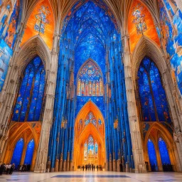 the mural inside this cathedral shows: The world is blue as an orange