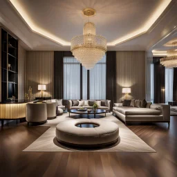 luxury room with luxury furniture ,with wide empty area in middle of floor for dancing