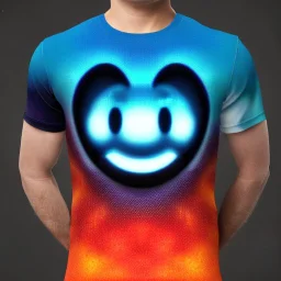 This prompt is aimed at creating a t-shirt design featuring a 3D-printed pattern of a smiley face with Xoxo (hugs and kisses) elements. The style should emphasize the three-dimensional aspect of the design, giving it depth and a sense of dimension. The color palette should be vibrant and playful, using a range of cheerful colors. The background can be a solid color or a gradient that complements the overall design. The mood should be fun, cheerful, and energetic, capturing the positive and live