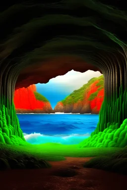 Ocean cave landscape