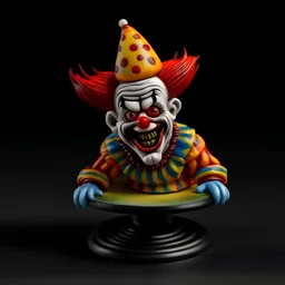 scarry Clown dizzy on spin top realistic