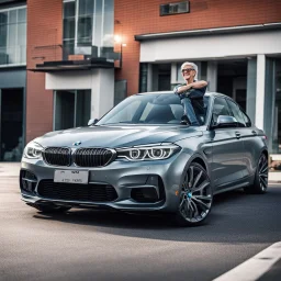 счастливый владельца бмв