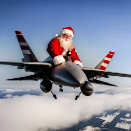 Santa Claus pilots an F-18 Hornet