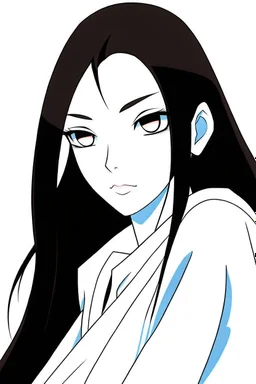 A brunette girl, in the style of Tite Kubo's Bleach