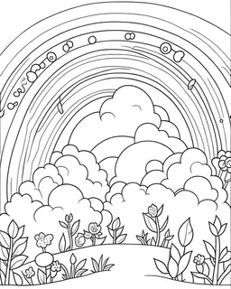 a long rainbow coloring page