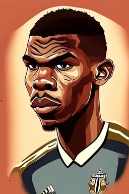 cartoon Paul Pogba French football player