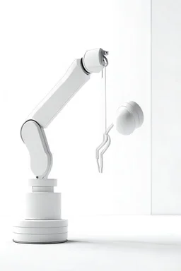 A slender flexible robotic arm with flexible joint is being drawn on a white frame. Highlight the white frame