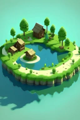 small flat circular island