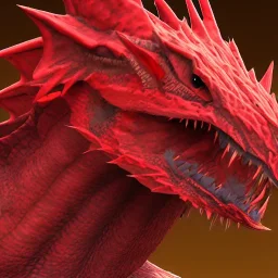 ugly dragon, red, spiky, ultra realisitc