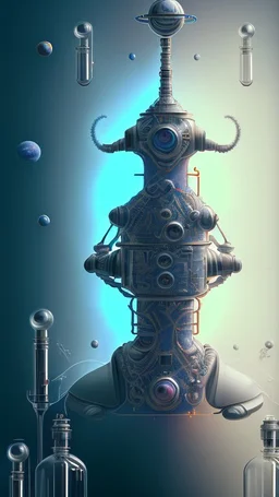 Nikola Tesla, detailed and intricate calligraphy ink painting of a "cyborg Mad Scientist" holding beakers, outer space Background cosmic fractals, dystopian, concept art, unreal engine 5, god rays, ray tracing, RTX, lumen lighting, ultra detail, volumetric lighting, 3d, finely drawn, high definition, high resolution. award-winning: professional portrait: atmospheric: commanding: fantastical: clarity: 16k: ultra quality: striking: brilliance: stunning colors: amazing depth: masterfully crafted