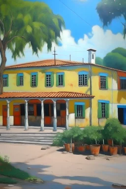 escuela pintada por el argentino claudio gallina