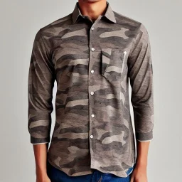 Brown and grey Camouflaged shirt