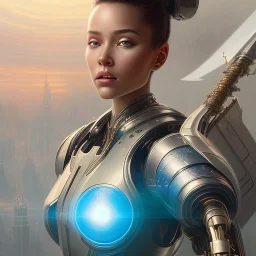 cosmos masterpiece, humanoid sexy cyborg robot with sword hands, sango fantasy, fantasy magic, sharp focus, illustration, highly detailed, digital painting, concept art, matte, artgerm and paul lewin and kehinde wiley, full figure, fit in board, cyber punk, pretty accurate hands face fingers, natural aye, fit within portrait