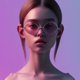 isometric clean art of symmetrical super cute cute cute fat girl wearing shades, full wet lips, soft lighting, overcast shadows, soft pastel gradients, high definition, 3d icon clay render, blender 3d, studio lighting, god rays, octane render, unreal engine 5