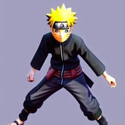 Portrait très détaillé de Naruto, accompagné de Kyubi, très réaliste, sombre, modélisme 3d