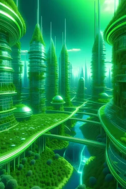 ai city in the future green
