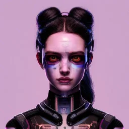 portrait of a cute cyberpunk beautiful girl by sandra chevrier and, greg rutkowski and wlop, purple blue color scheme, high key lighting, volumetric light, digital art, highly detailed, fine detail, intricate, ornate, complex, octane render, unreal engine, photorealistic