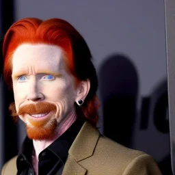 male actor Courtney Gains as a ruggedly handsome, roguish pirate, charismatic, attractive male, masculine, perfect, precisely detailed clear eyes, unblemished, flawless skin, softly freckled face; meticulously detailed multi-hued ginger carrot-colored cherry fire red hair; Malachai of the corn