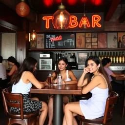 Tribar with female customers.