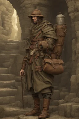 Fantasy Medieval Traveler with gear