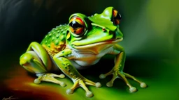 oil painting frog