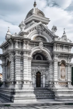 Beautiful marble temple in a european medeival town