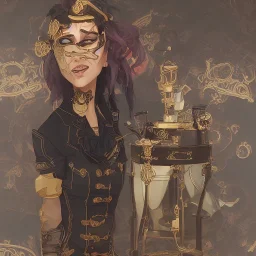 Black and blue lemonade tea in a cup steampunk