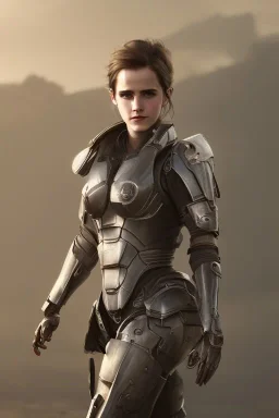 full body, emma watson identify face, leather armour , big busty , pintura, ,details,texture,8k quality, florest, Minimalism, Romanticism, Expressionism, Impressionism