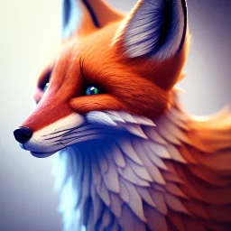 Fox, character design,ultra realistic, studio quality, octane render, Surrealism, Triadic colour scheme