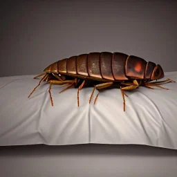 large, humanoid cockroach sleeping in bed under bedsheet, Metamorphosis, Frank Kafka, 8k resolution, high-quality, fine-detail, intricate, detailed matte, digital art, volumetric lighting, illustration, 3D octane render, brian froud, howard lyon, selina french, anna dittmann, annie stokes, lisa parker, greg rutowski