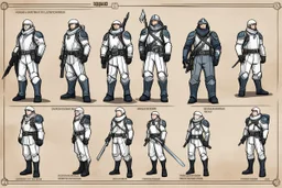 concept sheet for a squad of explorers: These four head divisions (Kadivs) + lieutenant are essentially the second in commands, serving just beneath the Captain. They monitor and check up on the crews (men and women), execute Captain's orders, and propose initiatives to higher ranks. And if Captain is not present, Kadivs report themselves to Lieutenant who serves as Caravan's firstmate. However, the exceptions usually occur in particularly elite caravan like 97 where Kadivs are known to be very