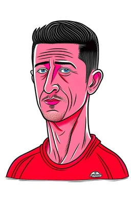 Robert Lewandowski Polish soccer player cartoon 2d