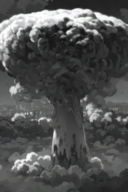 Hiroshima bomb, greyscale