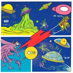 starships versus space monster in the cosmos by dr seuss