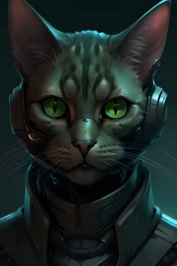 David from cyberpunk as a cat with exaggerated features, keeping the aesthethic of David