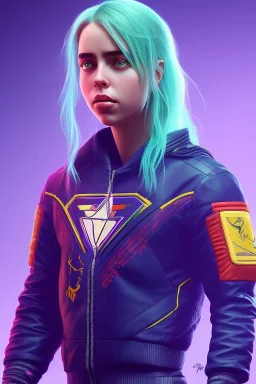 Billie Eilish, cyberpunk2077, booty, photorealistic