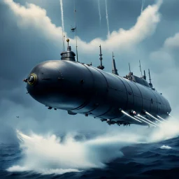 A high altitude submarine dodging a depth charge.