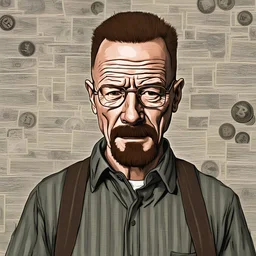 Make an image of Walter white with bitcoin